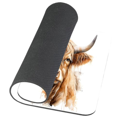 TSSOHU Mouse Pad Custom Design,Watercolour Painting of a Cute Highland Cow Head Anti-Slip Rubber Mousepad for Gaming Office Laptop Computer PC Men Women, Cute Custom Pattern, 9.5*7.9 Inch, WMJMP2435 - color: WMJ135