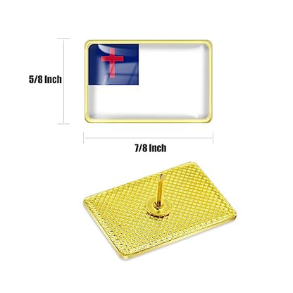 24/50/100Pcs Christian Flag Lapel Pins Bulk - Metal Souvenir for Men Women Clothes Bags Hats Easter Day - color: 24-Pack