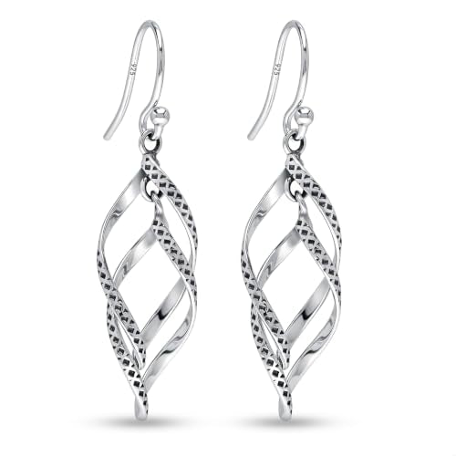 Charmsy 925 Sterling Silver Double Twisted Infinity Dangle Earrings for Women | Linear Marquise Large Loops Classic Infinity Drop Dangle Earrings - color: Antique Infinity