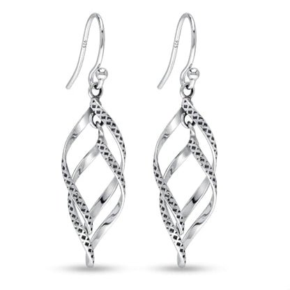 Charmsy 925 Sterling Silver Double Twisted Infinity Dangle Earrings for Women | Linear Marquise Large Loops Classic Infinity Drop Dangle Earrings - color: Antique Infinity