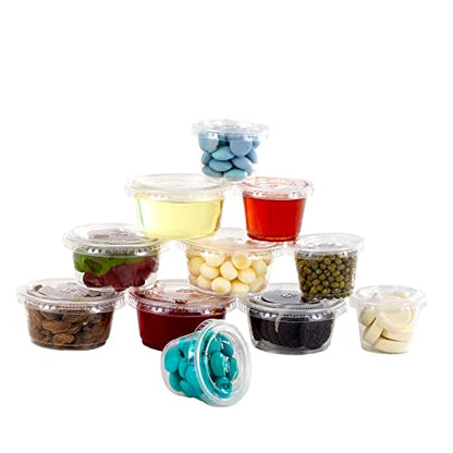 200 Sets - 2 oz Jello Shot Cups,Condiment Containers with Lids - color: 2oz-200 sets with lids
