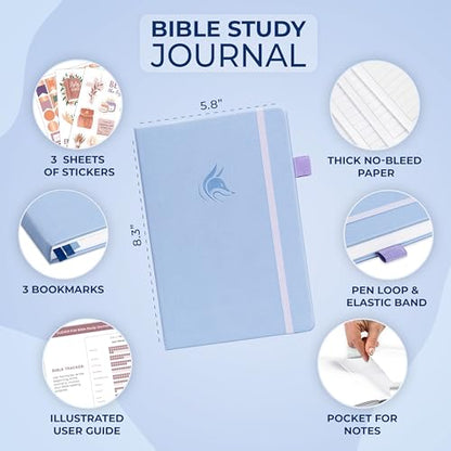 Clever Fox Bible Study Journal, Guide, Supplies for Women A5 Periwinkle - color: Periwinkle, size: A5 (5.8'' x 8.3'')