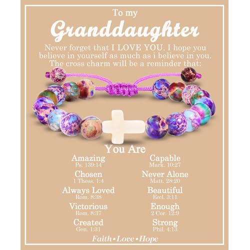 EFVISD Cross Bracelet Gifts for Boys Girls Christian Religious Gifts - color: Granddaughter