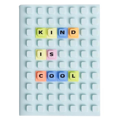 Pearhead Customizable Letterboard Journal with Silicone Cover – Fidget Notebook with Letters and Symbols, Lined Pages for Writing & Planning, Blue - color: Blue Letterboard Journal