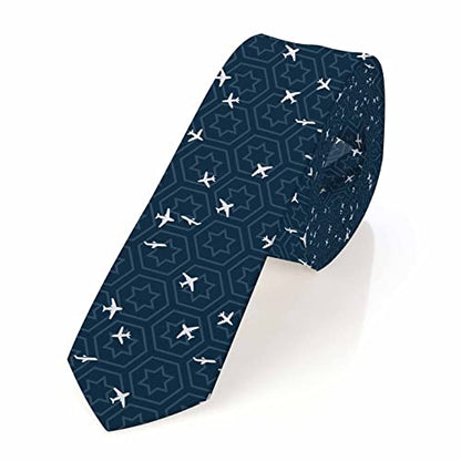 Black Dots Men's Neckties Retro Classic Circle Geometry Men's Tie for Mens Teens Business Work Casual Wedding Party - color: Aircraft