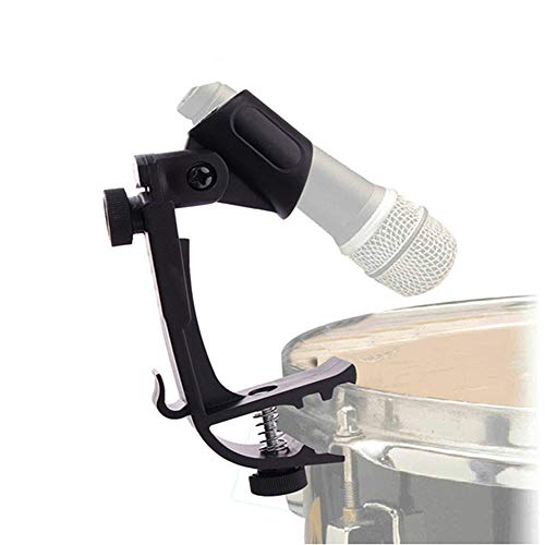 Adjustable Drum Rim Mic Clips, Microphone Mount Clamp (Pack of 2)