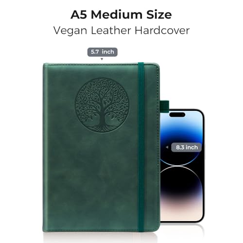 BIYUNRO Leather Journal, Writing Notebook for Women Men - color: Green