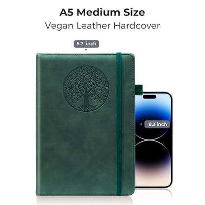BIYUNRO Leather Journal, Writing Notebook for Women Men - color: Green