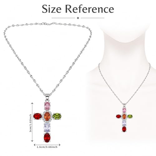 Colorful Crystal Rainbow Symbol Pendant Alloy Clavicle Necklace - color: Silver 2