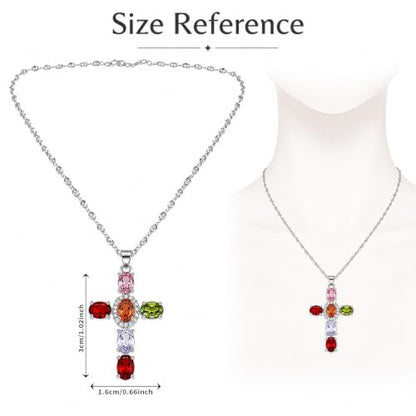 Colorful Crystal Rainbow Symbol Pendant Alloy Clavicle Necklace - color: Silver 2