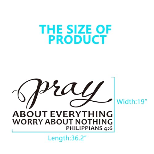 Christian Wall Decals for Living Room: Bible Verse Quotes Bedroom Inspirational Vinyl Art Wall Stickers - Pray About Everything 36.2" X 19" - color: Pray About Everything, size: X-Large