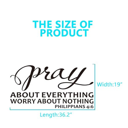 Christian Wall Decals for Living Room: Bible Verse Quotes Bedroom Inspirational Vinyl Art Wall Stickers - Pray About Everything 36.2" X 19" - color: Pray About Everything, size: X-Large