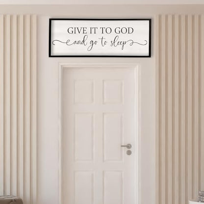 Surfapans Give It To God And Go To Sleep Sign, 40"x15", Black - color: Give It To God And Go To Sleep（Black), size: 40"L x 15"W