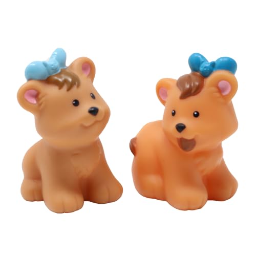 Little People Replacement Parts for Fisher-Price Noah's Ark, Zoo or Safari Playset H9182 - Replacement Pair of Lion Cubs with Blue Butterflies on Their Heads