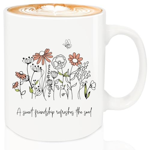 Christian Gifts for Women Ceramic Mug, Religious Gifts, Inspirational Bible Verse Coffee and Tea Mug, Christian Gift for Sister Mom Bestie, Microwave and Dishwasher-Safe(White-Sweet Friendship) - color: White-Sweet Friendship