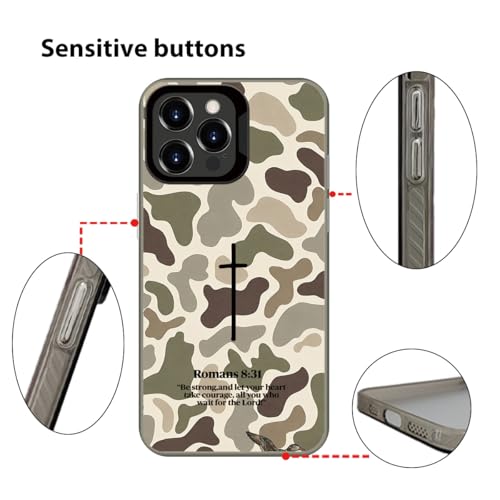 Christian Cross Camo Phone Case Compatible with iPhone 16 Pro - color: Camouflage Cross, size: for iPhone 16 Pro 6.3″