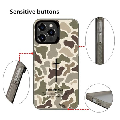 Christian Cross Camo Phone Case Compatible with iPhone 17 Pro - color: Camouflage Cross, size: for iPhone 17 Pro 6.3″