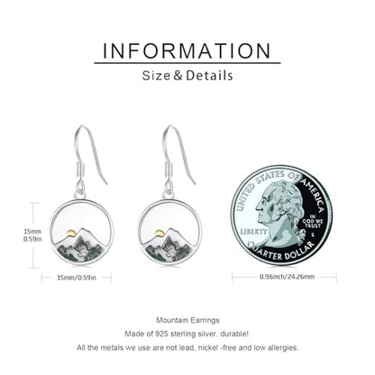 Mountain Mustard Seed Earrings for Women 925 Sterling Silver Lotus/Cross Dangle Drop Earring Christian Jewelry Outdoor Birthday Graduation Gifts - style: Mountain Moss Agate