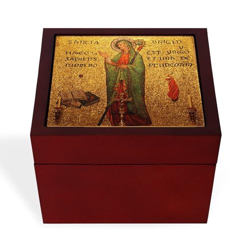 CafePress St Brigid of Ireland Memory Keepsake Jewelry Box, 5"x5"x3.75"