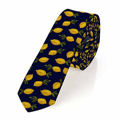 Black Dots Men's Neckties Retro Classic Circle Geometry Men's Tie for Mens Teens Business Work Casual Wedding Party - color: Yellow Lemon