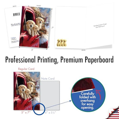 NobleWorks Get Well Paper Card with 5 x 7 Inch Envelope (1 Card) Yellow Lab Winter Pups - Pickup C11102JGWG - style: Yellow Lab Winter Pups - Pickup