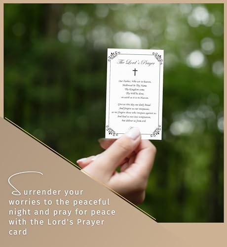 Trendzeen Hail Mary Prayer Card - Lace Style Hail Mary Laminated Holy Card, The Lord's Prayer Card - Hail Mary Prayer Cards Catholic Set of 6 Devotional Cards