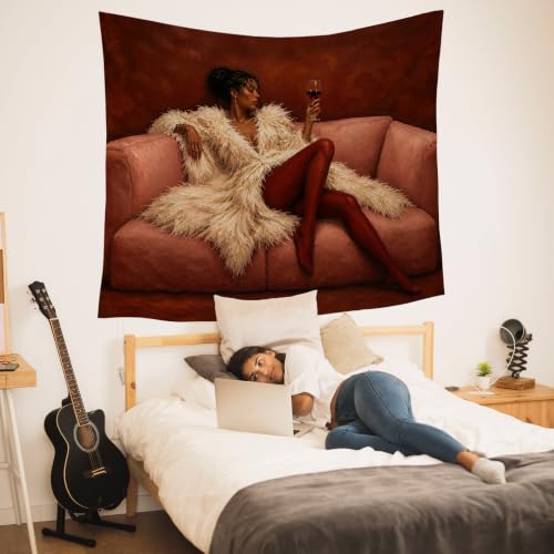 HUGANE Fashion Black Woman Tapestry Wall Decor 50x60 Inch - color: colour-02