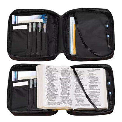 Coldinair Fire Soccer Bible Cover with Handles - Zippered Carrying Case for Boy Teen - Cool Tote Bag Book Cover Accessories - Christian Church Bag Purse - color: Cool Fire Soccer