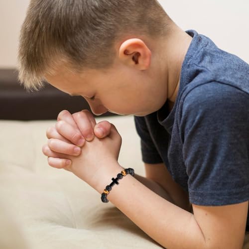 Leyung Cross Bracelet Gifts for Boys, Easter Basket Stuffers Baptism Gifts - color: Happy Easter