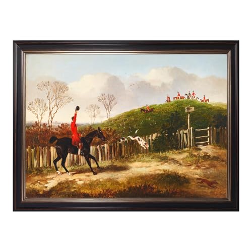 Black Framed British Fox Hunting Scene by Henry Thomas Alken Poster Wall Art Classic 19th Century Sports Oil Paintings Reproduction Prints Antique Equestrian Hunt Landscape Canvas Artwork 16x20inch - color: Hunting - Black Framed, size: 16"L x 20"W