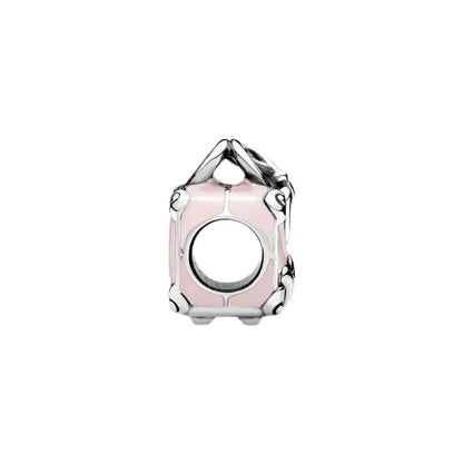 Sport Religious Charm 925 Sterling Silver Pendant,Jewelry Beads Gifts for Women Bracelet&Necklace - color: Pink Travel Bag