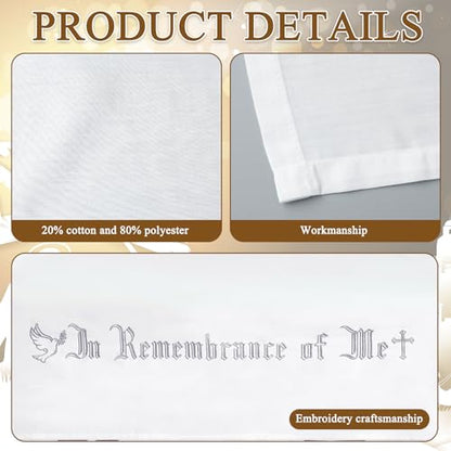 VitalCozy in Remembrance of Me Communion Cloth Church, Silver Embroidery - color: Silver Embroidery