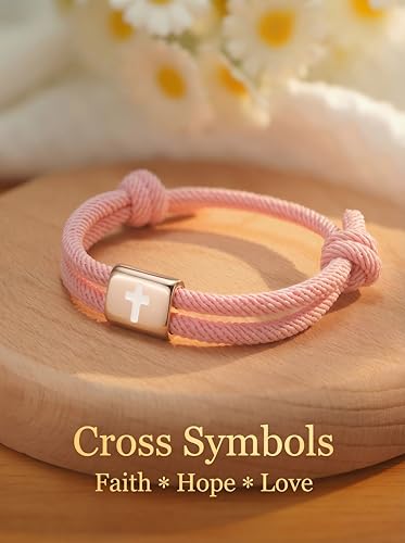 HGDEER She Is a Child of God, Cross Bracelet Baptism Gifts for Girls - style: God is Within Her
