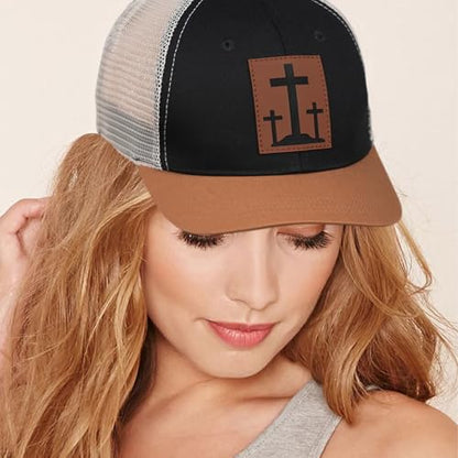 Christian Jesus Cross Hat American Flag Adjustable Faith Baseball Cap - Ideal Religious Gifts for Birthdays, Father's Day - color: Black-orange