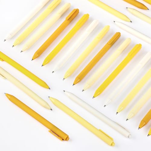 100 Pcs Ballpoint Gel Pens Bulk Retractable, Yellow Series - style: Yellow Series