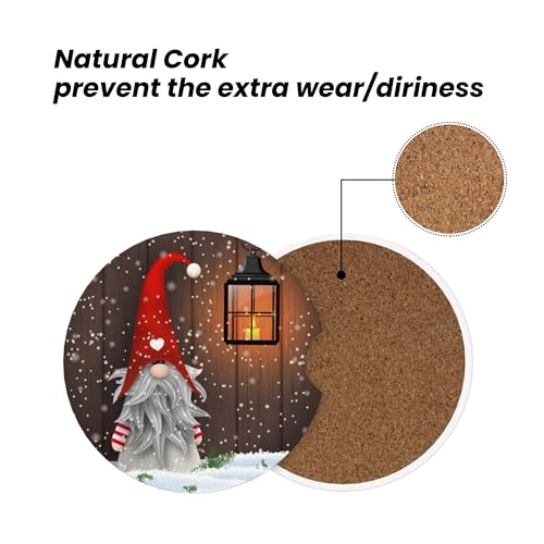 Dwarf Christmas Car Cup Holder Coasters 2 Pack 2.63" for Women - color: Red