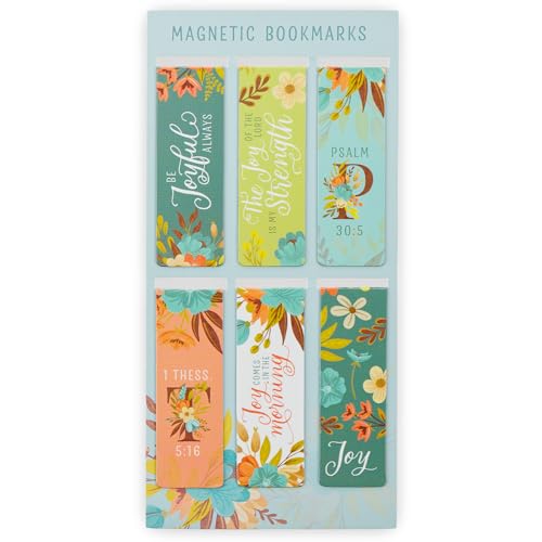 Christian Art Gifts Colorful Magnetic Scripture Page Marker Set for Women - color: Joyful Teal Multicolor Floral