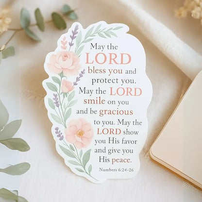 3Pcs May The Lord Bless You and Protect You Sticker Numbers 6:24-26 - color: May the Lord Bless You and Protect You