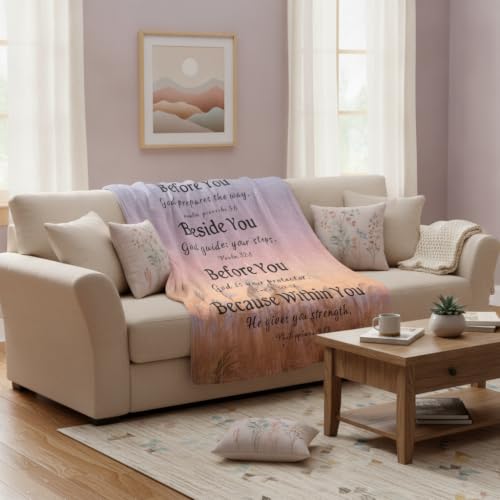 Christian Throw Blanket Bible Verses Inspirational Religious God Faith Soft Cozy 50x60 Inch Psalm Philippians Isaiah Gift for Women Men - color: Bible 1