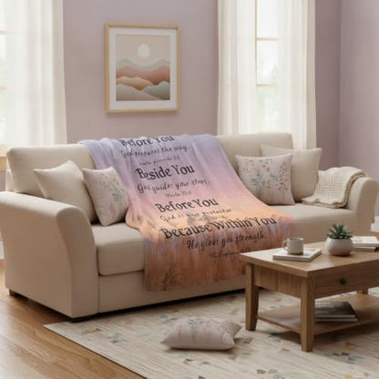 Christian Throw Blanket Bible Verses Inspirational Religious God Faith Soft Cozy 50x60 Inch Psalm Philippians Isaiah Gift for Women Men - color: Bible 1