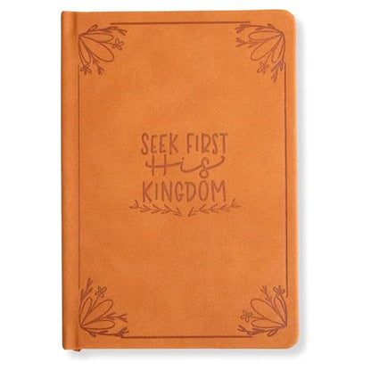 Bible Journal for Women - Christian Gifts for Women Daily Journal Prayer Journal Bible Journaling Supplies for Bible Study Gratitude Journal - 8.5" x 5.5" - 150 Page Lined Journal (Seek First) - color: Seek First