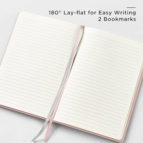 &And Per Se Lined Journal and Pen Set, A5 Leather Hardcover Notebook with Pen & Stationary Set, 160 Pages 100GSM Thick Ruled Paper Journal for Business Work Writing (Pink) - color: Pink