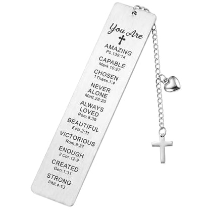 Christian Cross Bookmarks, Metal Bible Bookmarks for Women Men, 1st Communion Baptism Confirmation Gifts for Girls Boys Teens, Catholic Coming of Age Graduation Gift