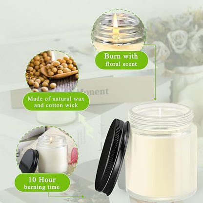 ACITHGL 36 Pcs 4oz Mini Mason Jar Candles Small Scented Candles Bulk Aromatherapy Ideal Souvenir Favors for Wedding Birthday Party (Sage, Mint, Citronella, Black) - color: Black, style: Sage, Mint, Citronella