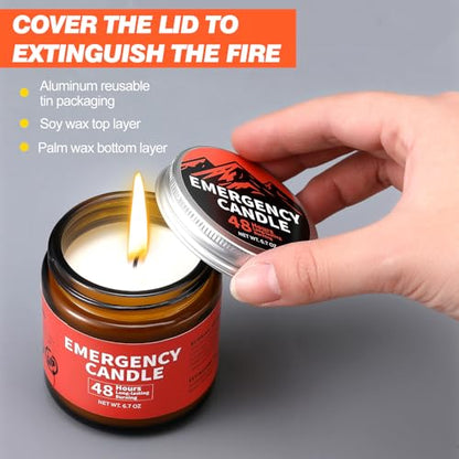 Chuarry 12 Pack Emergency Candles Long Burning 48 Hours Power Outage