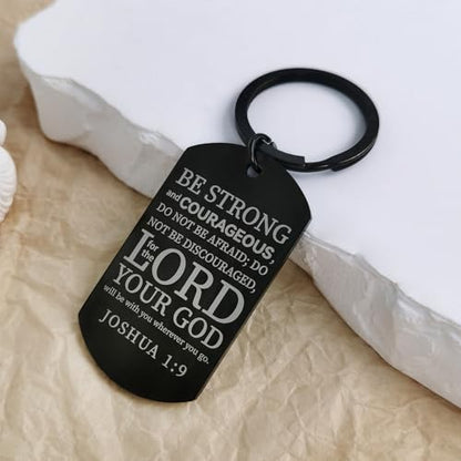 AXEN Christian Gifts for Men, Religious Keychain with Bible Verse Scripture for Dad, Son, Brother, Boyfriend - color: Style 1