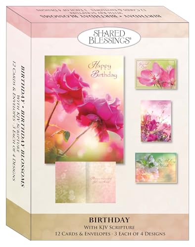 Birthday Blossoms Cards KJV, 12 Count