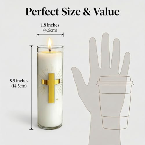 White Beeswax Candle, 2-Pack, Blessed Church & Prayer Candle - size: 1.8 x 5.9 inches