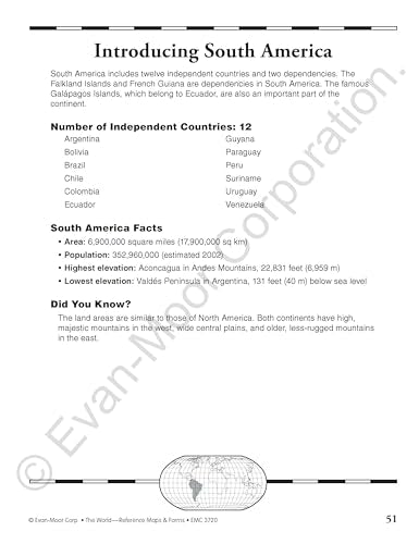 Evan-Moor The World Reference & Map Forms (World & Us Maps)