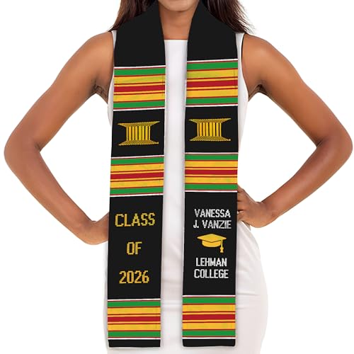 MDPrints Global Kente Graduation Sash 2026, Black Girl Magic Graduation Sash 2026, Class of 2026 Graduation Gift - color: Qh121 Kente1